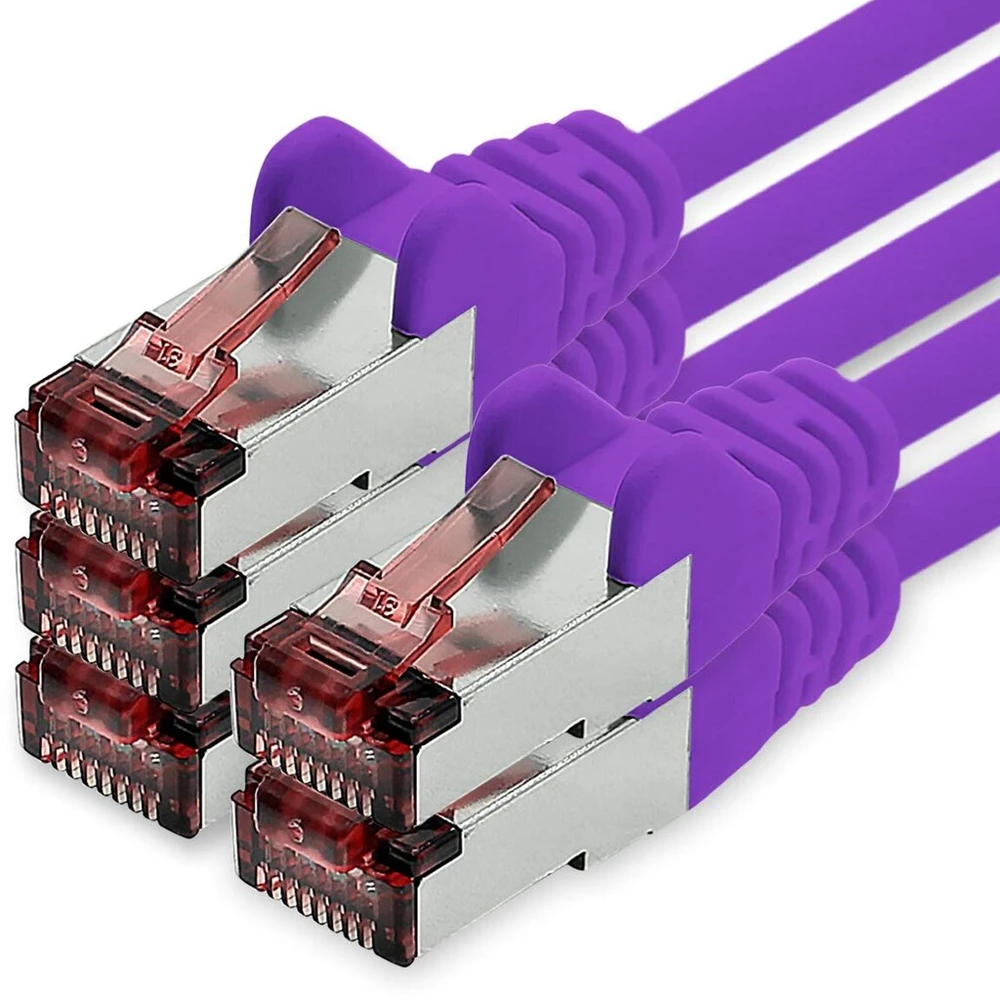 Cat6 tinklo kabelis 5x 2m, violetinis Ethernet Lan Sftp