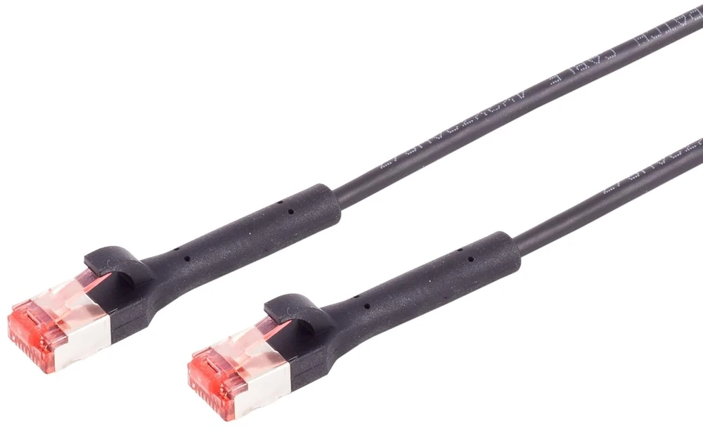 Cat.6a tinklo kabelis 1.5m, 90° kampinis Rj45, 10 Gbps, juodas