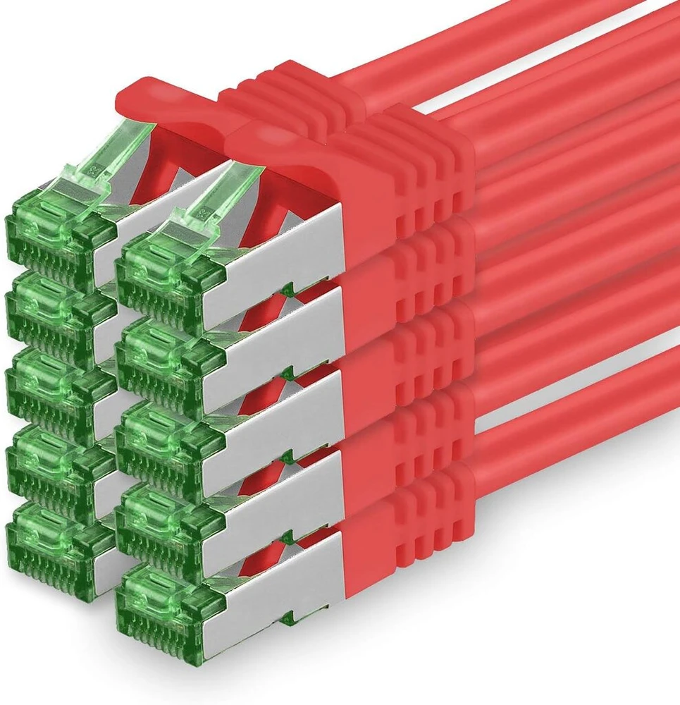 Cat7 tinklo kabelis - cat 7 ethernet kabelis, tinklo / interneto / dsl / modem / router / hub patch kabelis, lan kabelis, raw kabelis, 10 gb/s (s-ftp pimf), patch kabelių rinkinys su rj 45 jungtimi, cat.6a