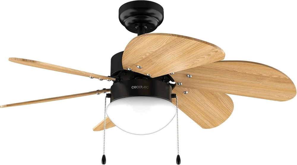 Cecotec lubų ventiliatorius su šviesa Energysilence Aero 360 Juodas&wood 50w, skersmuo 36" (92cm), 3 greičiai