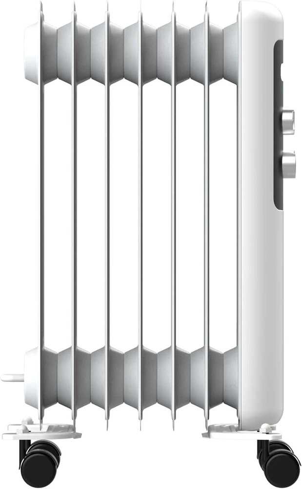 Cecotec mažo energijos suvartojimo elektrinis radiatorius su alyva - 7 moduliai - Readywarm 750 Space Baltas. 1500 W, 3 galios lygiai, saugos sistema ir ratukai, idealus 15 m², baltas