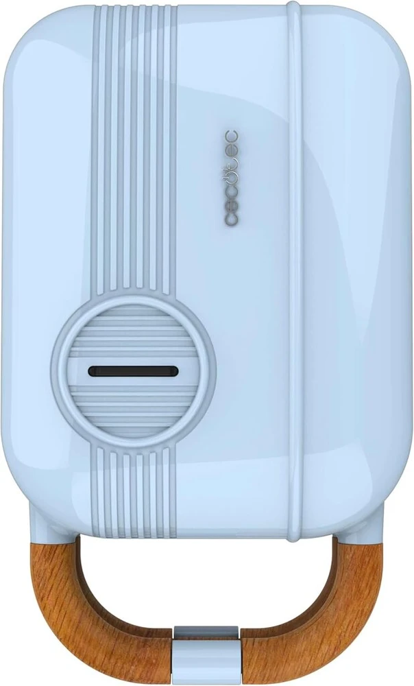 Cecotec sumuštinių keptuvas Vintage Rock'ntoast Retro One Mėlyna 700w 3 keičiamos plokštės Retro Rockstone danga šviesos indikatorius neslystantis pagrindas vėsi rankena užrakinamos replės