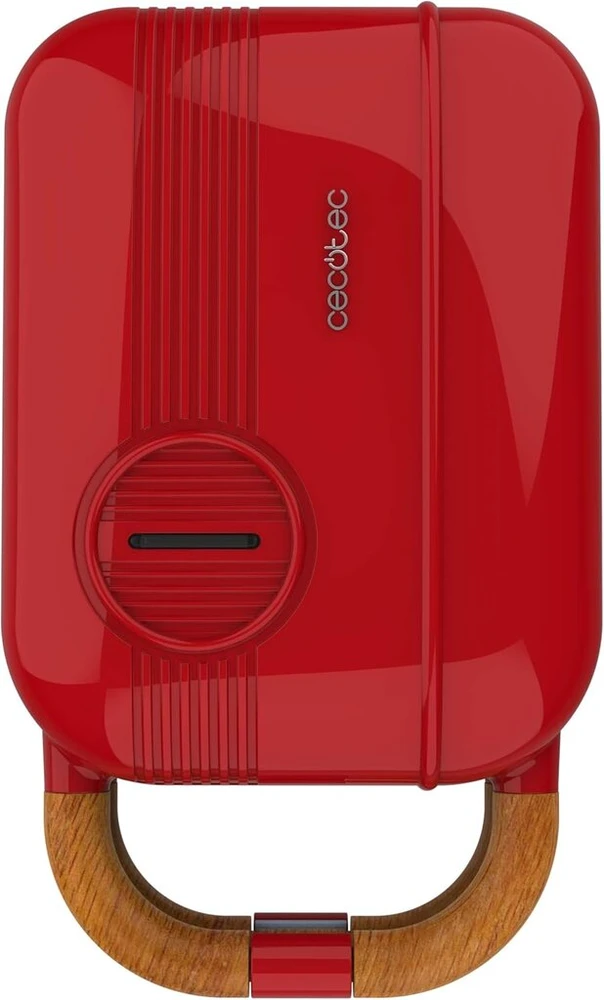 Cecotec sumuštinių keptuvas Vintage Rock'ntoast Retro One Raudona 700w, 3 keičiamos plokštės, Retro Rockstone danga, šviesos indikatorius, neslystantis pagrindas, vėsi rankena, fiksavimo replės