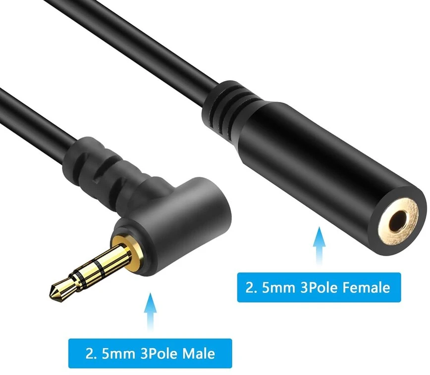 Cerrxian 2 vnt. 2,5 mm audio kabelis, 2,5 mm Trs 3 kontaktų jungtis iš tėčio į tėtį stereo audio aux spiralinis kabelis vaizdo kamerai, fotoaparatui, fotoaparato nuotolinio valdymo pultui, ausinėms, Ir blasteriui ir Ir siųstuvui - 1 m (ml į F)