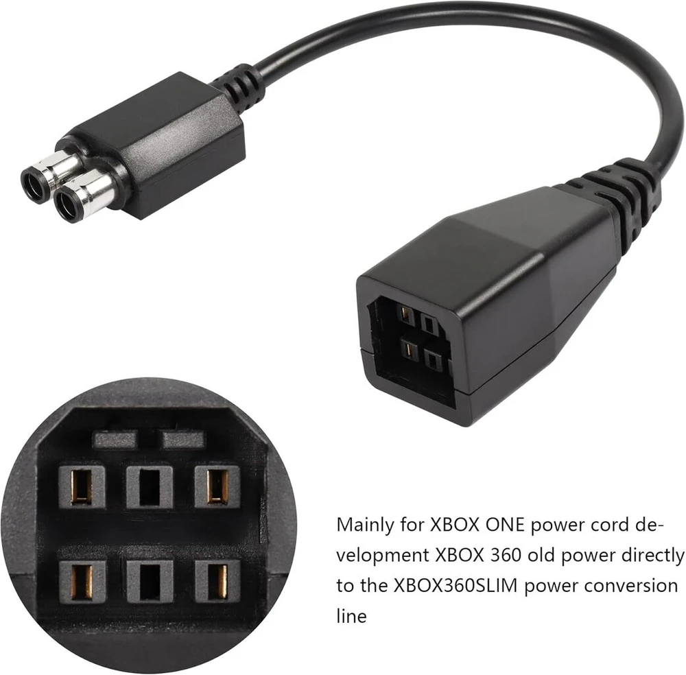 Cerrxian XBOX 360 į XBOX 360 S maitinimo konvertavimo kabelio adapterio keitiklis maitinimo kabelis, skirtas XBOX 360 į 360 Slim pakeitimą