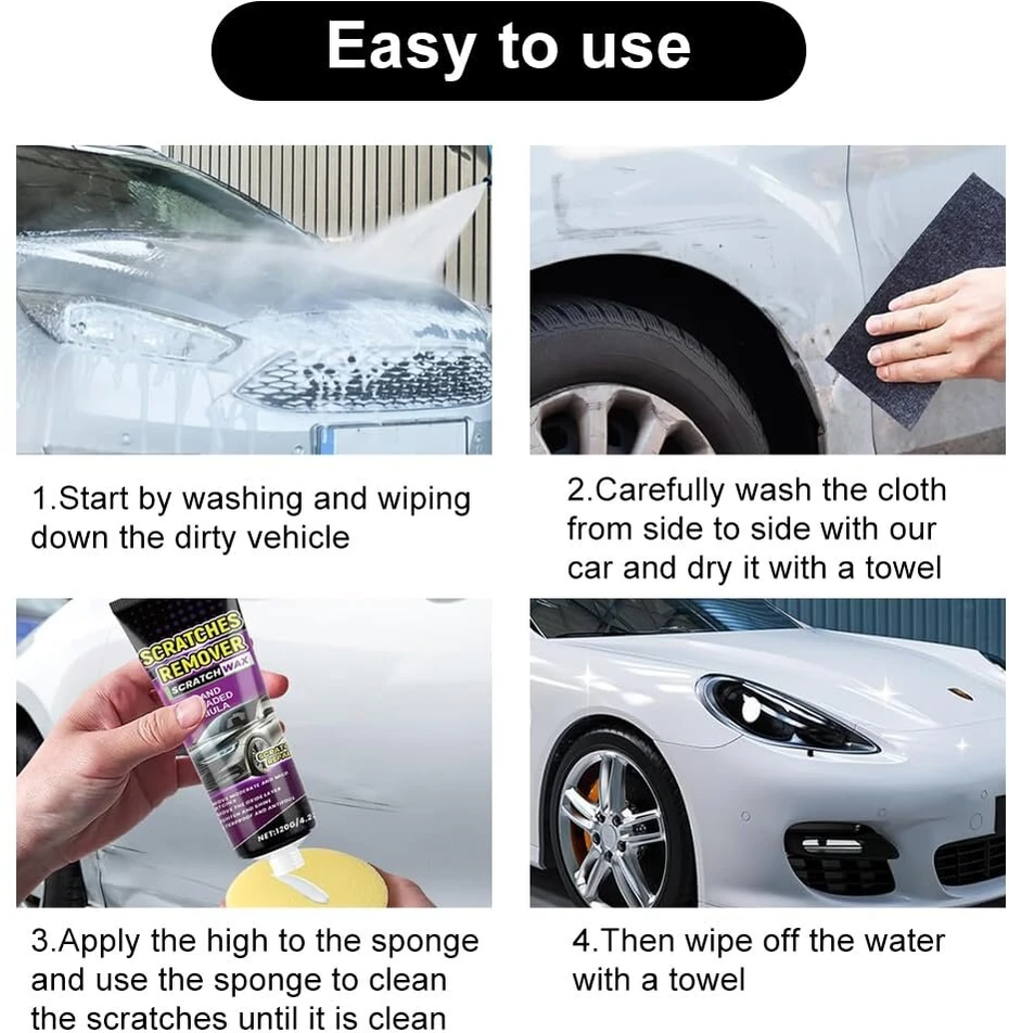Cewrom automobilinių dažų poliravimo pasta, automobilio įbrėžimų remonto pasta, 120 ml įbrėžimų remonto vaškas automobiliui, automobilio įbrėžimų valiklis transporto priemonėms (1 pakuotė)
