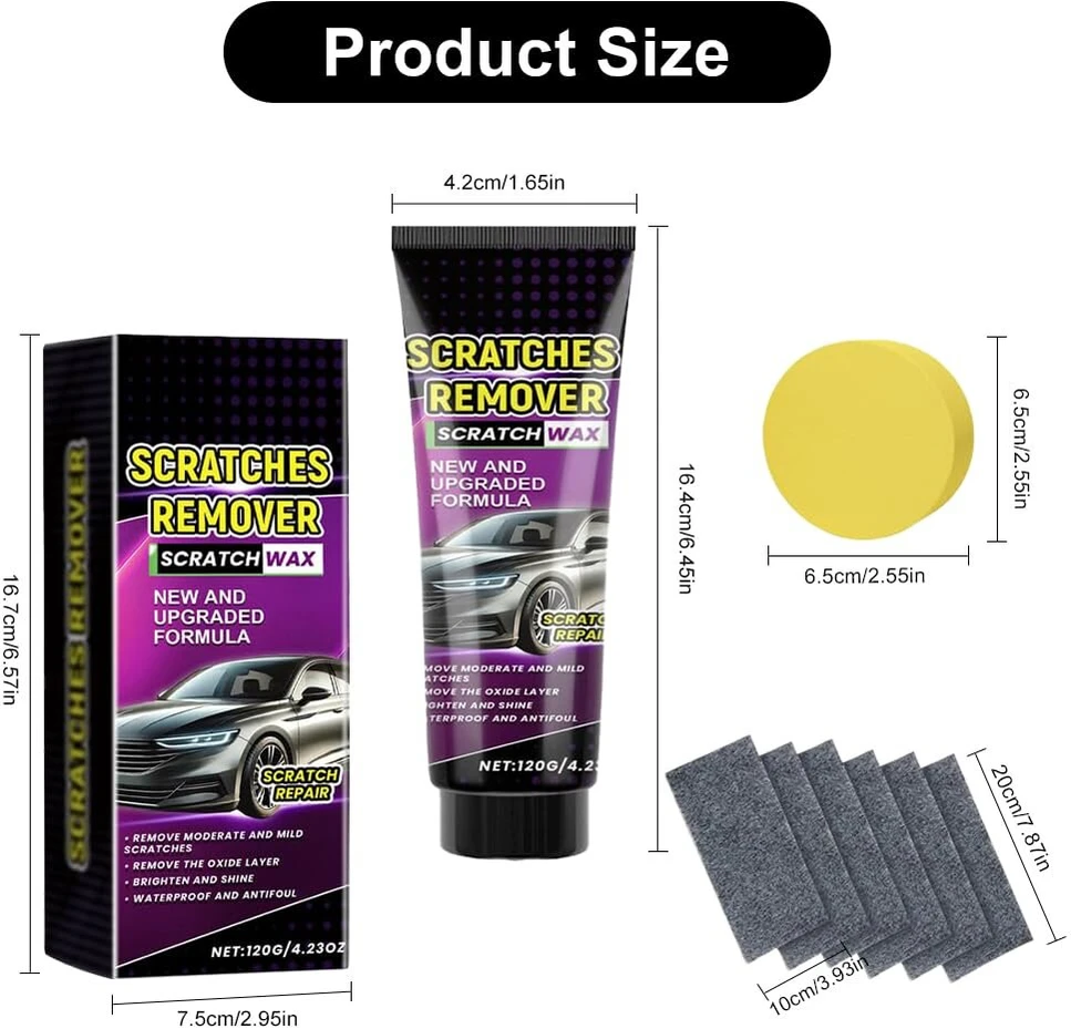 Cewrom automobilinių dažų poliravimo pasta, automobilio įbrėžimų remonto pasta, 120 ml įbrėžimų remonto vaškas automobiliui, automobilio įbrėžimų valiklis transporto priemonėms (1 pakuotė)