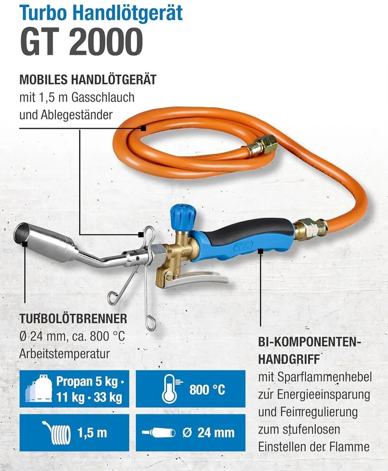 Cfh turbo rankinis litavimo įrenginys gt 2000, 52060c