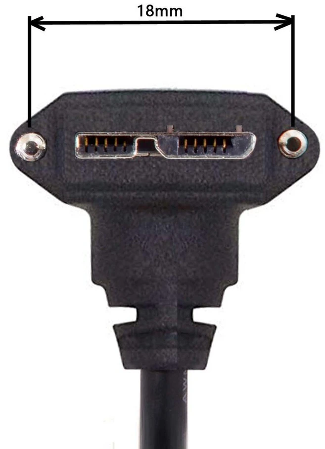 Chenyang usb 3.0 į usb 3.0 micro-b duomenų kabelis su varžtų tvirtinimu pramoninei kamerai 90 laipsnių žemyn kampu 1.2 m