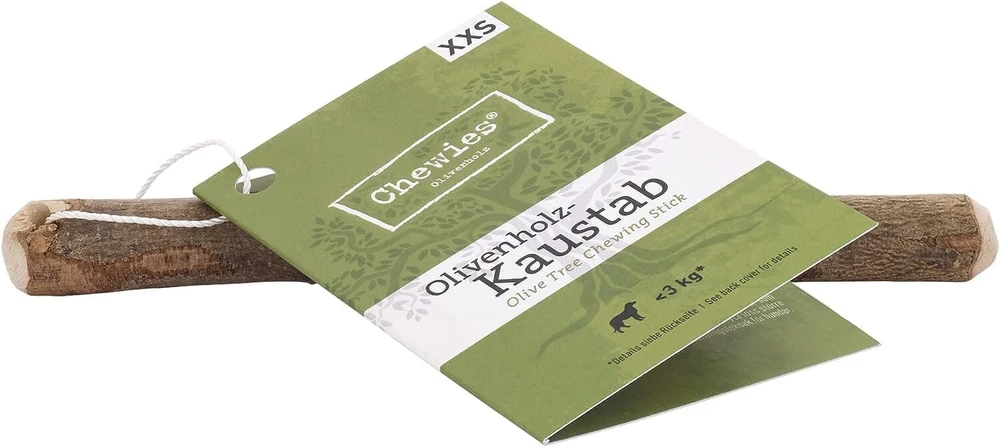 Chewies kramtomasis kaulas šunų žaislas iš alyvmedžio, 100% natūralūs šunų aksesuarai, kramtomasis žaislas šunims iki 3kg, dydis Xxs