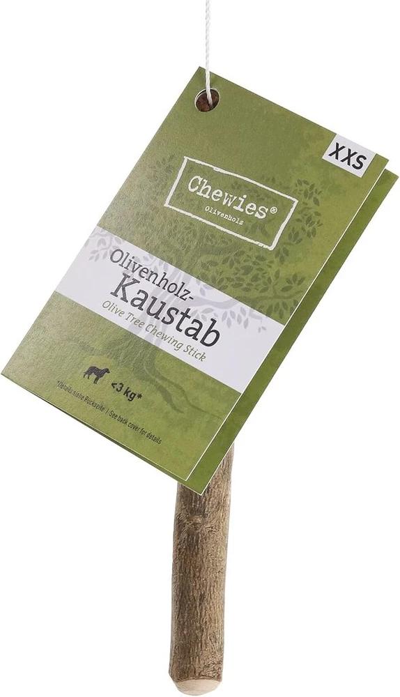 Chewies kramtomasis kaulas šunų žaislas iš alyvmedžio, 100% natūralūs šunų aksesuarai, kramtomasis žaislas šunims iki 3kg, dydis Xxs