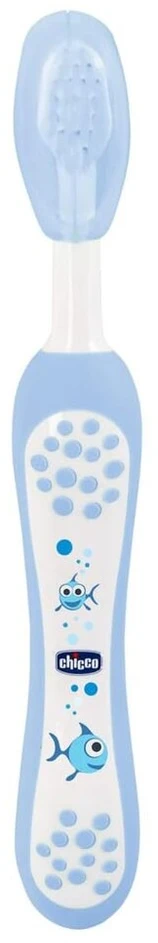 Chicco – braškių dantų pasta su fluoridu, dantų rinkinys, mėlynas