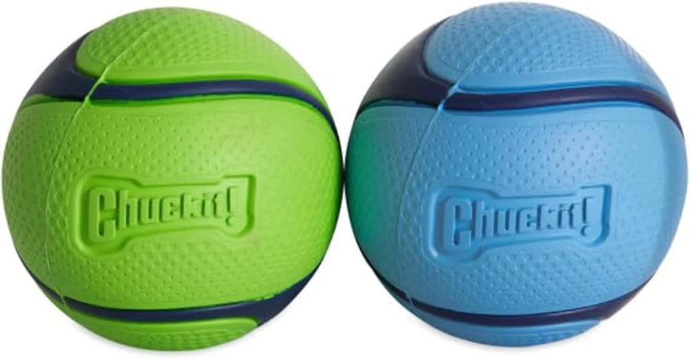 Chuckit! - Sniff Fetch Ball Duo - 2 kamuoliukai šunų sekimui - 2 kamuoliukai su šoninės ir žemės riešutų sviesto kvapu - tvirtas kamuoliukas su storu branduoliu - dydis: vidutinis - skersmuo: 6,5 cm