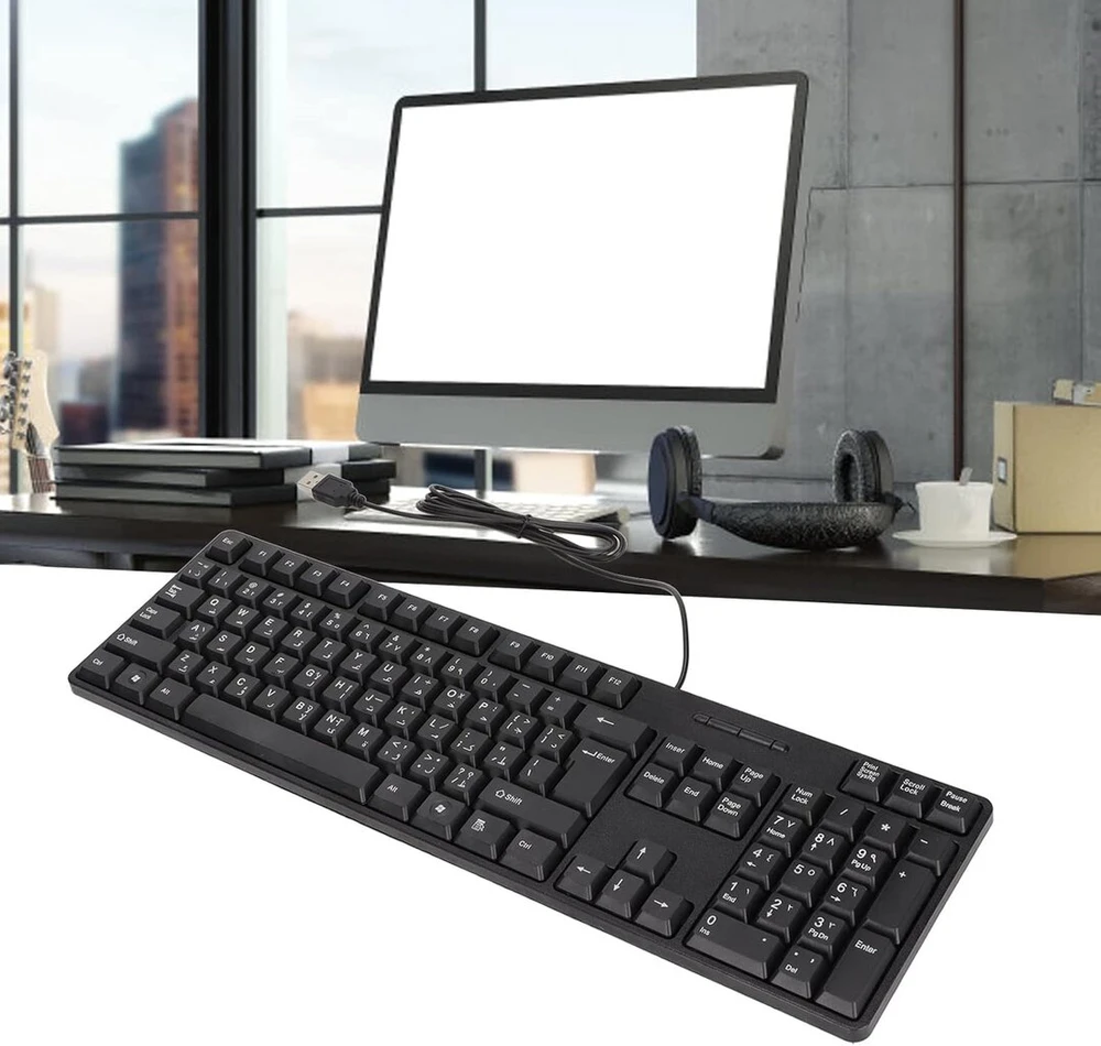 Ciciglow 104 klavišų laidinė arabiška klaviatūra, Usb