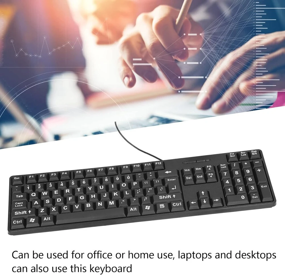 Ciciglow Laidinis Usb Klaviatūra, 104 Klavišai, Dideli Simboliai