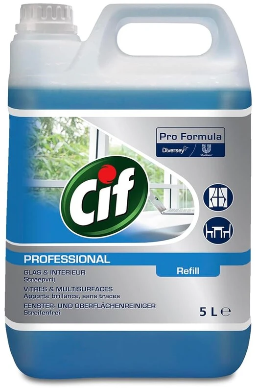 Cif Professional 7517832 stiklų ir paviršių valiklis, universalus naudojimas be dryžių, 5 l