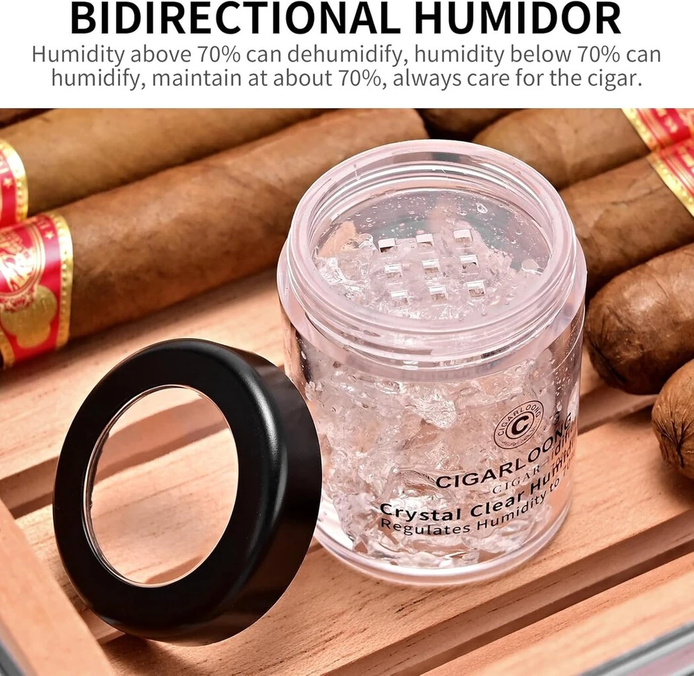 Cigarloong drėkintuvas su higrometru ir kedro lentyna