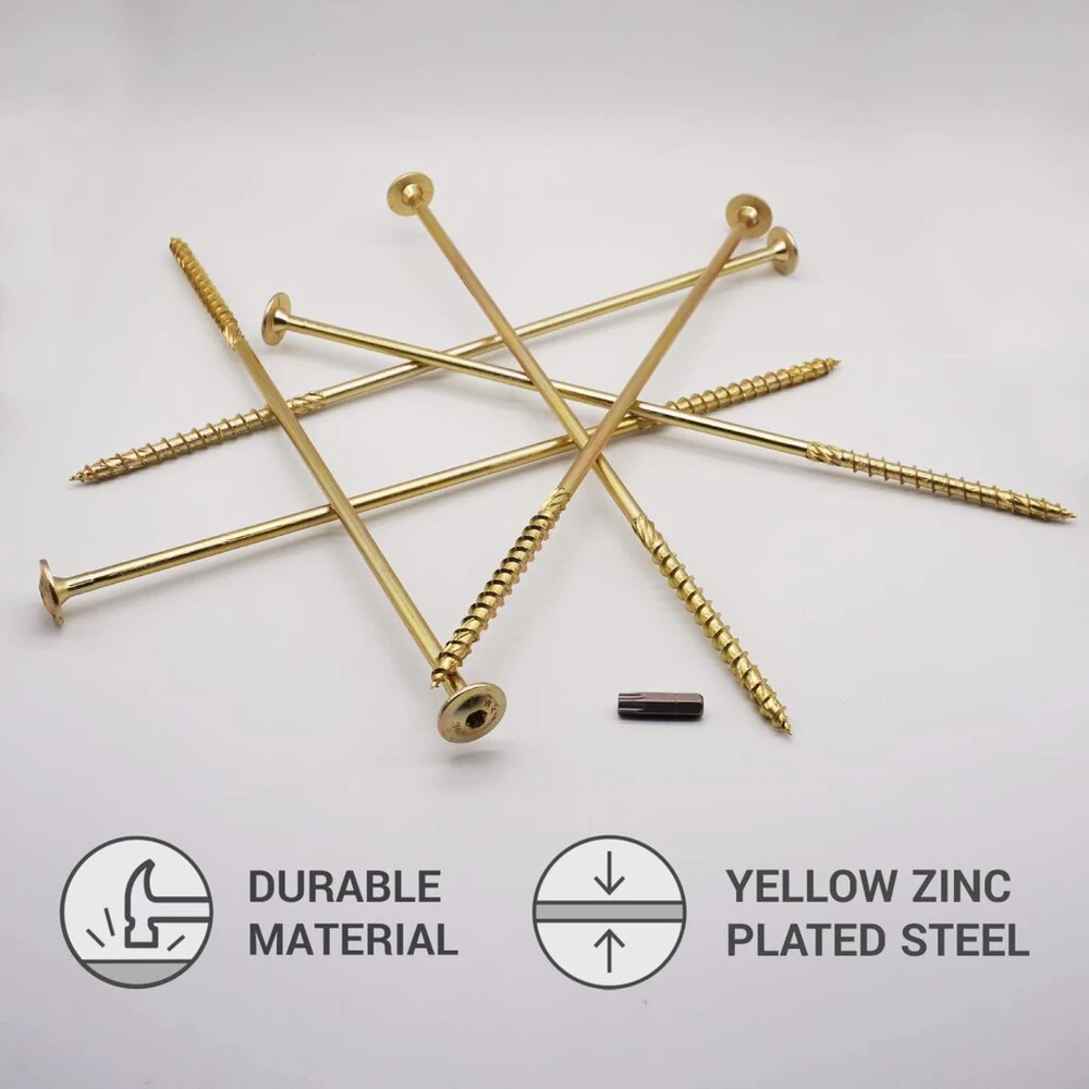 Cinkuoti medvarščiai su Torx galvute, 8x300mm, 4 vnt.