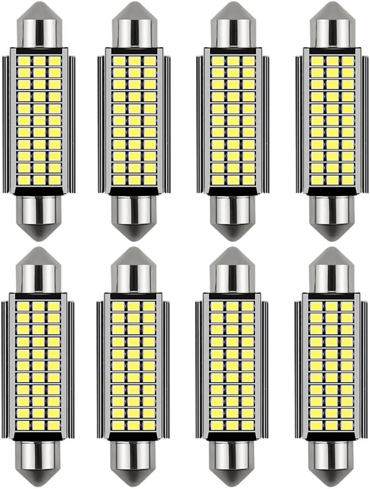 Cjbin automobilio led vidaus apšvietimas, 8 vnt., 41 mm led automobilio vidaus apšvietimas, 12 v 1,2 w led vidaus apšvietimo lemputė automobiliui, automobilio vidaus apšvietimas, lengva naudoti, balta šviesa