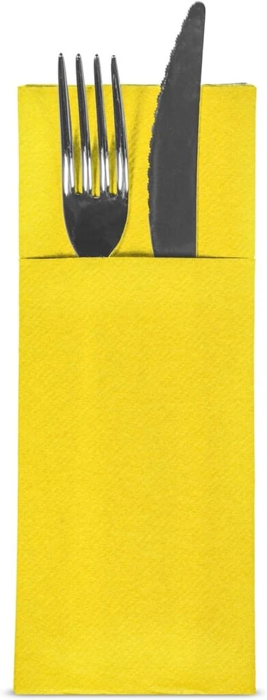 Class c4032ta-131-pefc airlaid servetėlės, maišelis stalo įrankių laikiklis, popierius, geltonos, 40 x 32 x 0,8 cm, 20 vnt.