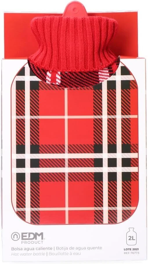 Classic karšto vandens butelis 2l red scottish design, idealiai tinkantis skausmui malšinti ir sušilti