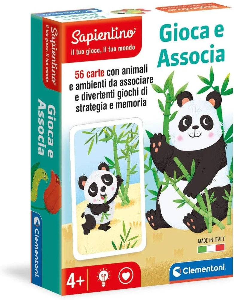 Dėlionė Clementoni 16308 Sapientino - Žaidimas ir asociacijos - Gyvūnai - Mokomasis žaidimas 3 metų vaikams - Pagaminta Italijoje, įvairiaspalvis, vidutinis
