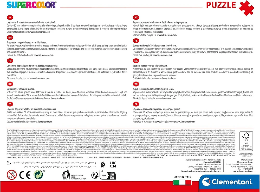 Clementoni - 26591 - Supercolour Puzzle - Paw Patrol - dėlionė 60 Maxi detalių nuo 4 metų, spalvinga vaikiška dėlionė su specialiu švytėjimu ir spalvų intensyvumu, žaidimas vaikams