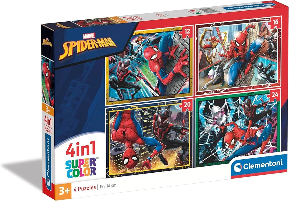Clementoni Supercolour Dėlionė 4in1 Marvel Spiderman (3+ metai)