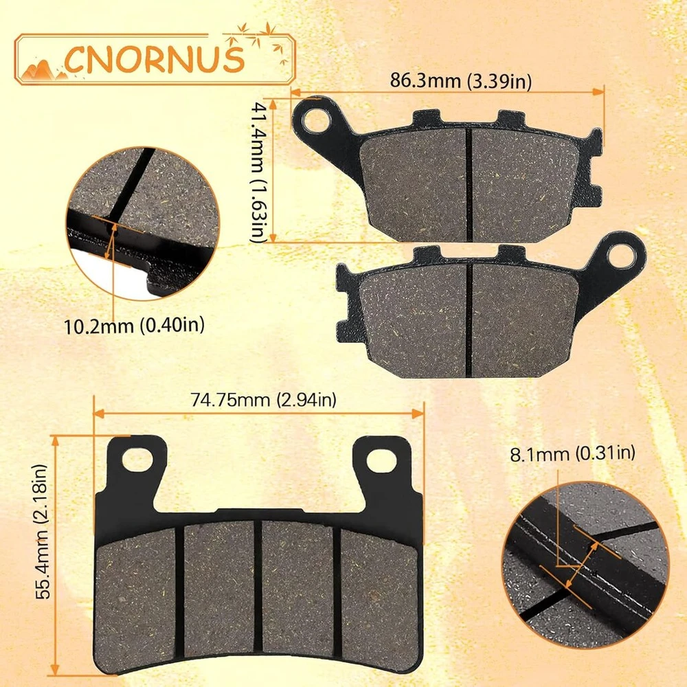 Cnornus priekinės ir galinės stabdžių kaladėlės Honda Cbr 900 Rrw/rrx/rry/rr1-rr3 Fireblade 1998-2003 Vtr 1000 Sp2/sp3/sp4/sp5/sp6 2002-2006