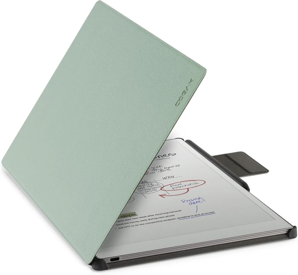 Cobak dėklas, skirtas remarkable paper pro, magnetinis viršelis su kampų apsauga ir rašiklio laikiklio dirželiu, automatinio miego/budėjimo folio tik remarkable paper pro color planšetiniam kompiuteriui 11.8 colių 2024, šalavijų žalia