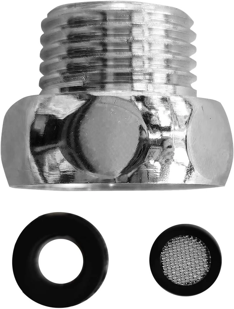 Cofedon 3/4" vidinis sriegis į 1/2" išorinis sriegis reduktorius chromo spalvos - chromuotas adapteris sumažinimui iki 1/2" dušo žarnoms
