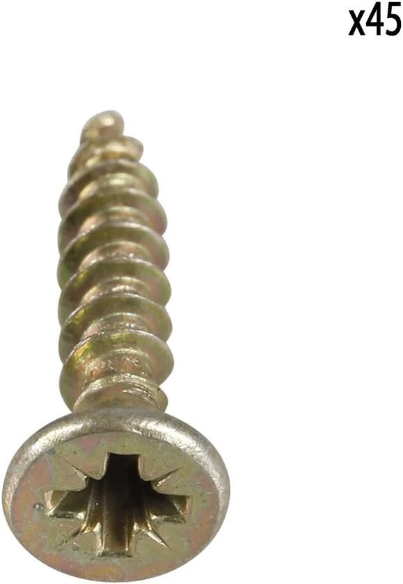 Cogex 85202 screws agglomère pz pozidriv auksinis 1 x 3 x 15 mm, 45 vnt. rinkinys