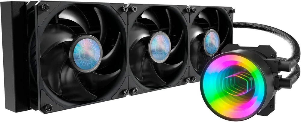 Cooler Master Masterliquid Ml360 Mirror Argb uždaro ciklo Aio Cpu skystas aušintuvas, Mirror Argb siurblys, 360 radiatorius, trigubas Sickleflow 120 mm, 3-ios kartos dvigubos kameros siurblys, skirtas Amd Ryzen/intel Lga1200/1151