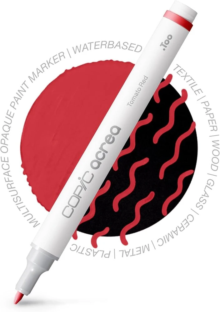 Copic acrea 008 tomato red paint markeris su vandens ir pigmentų pagrindo rašalu, linijos plotis 0,8–1,2 mm