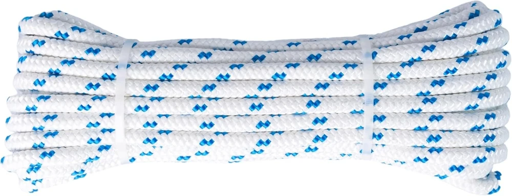 Corda Rope Antica Corderia Marra pinta virvė 6mm 20m balta su šviesiai mėlynomis juostelėmis