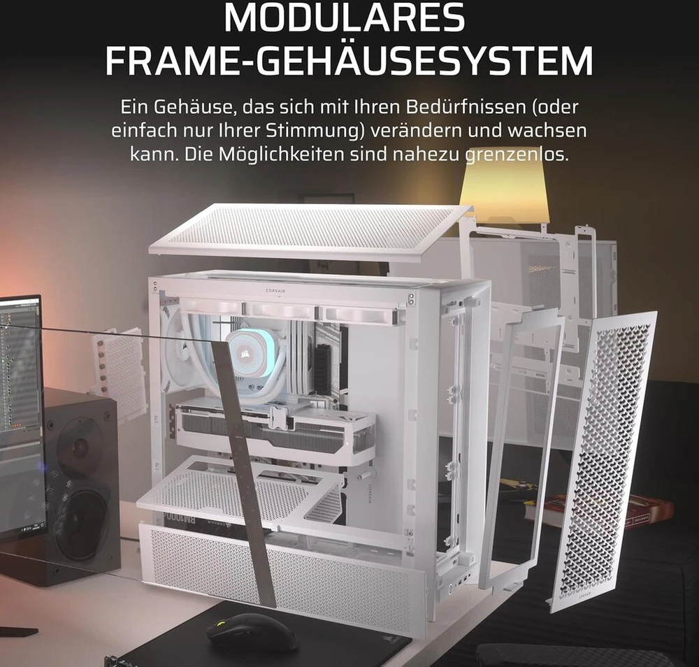Corsair 4000d Modulinis Atx Kompiuterio Dėklas - Baltas