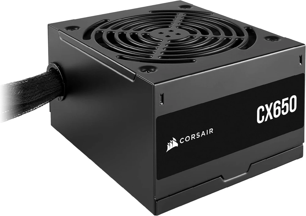 Corsair cx650 atx 650w maitinimo šaltinis - 80 plus bronze sertifikatas - žemas triukšmo lygis - dengti kabeliai - nemodulinis - eu - juodas