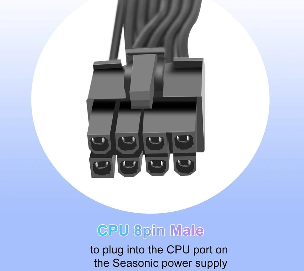 Cpu 8-pin į 8-pin (4+4) maitinimo adapterio kabelis