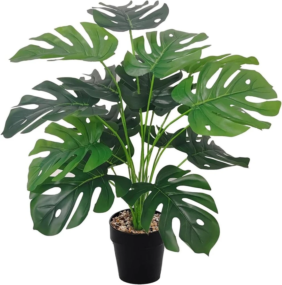 Craffancy Dirbtinė Monstera, 75 cm, 18 šakų, su vazonu