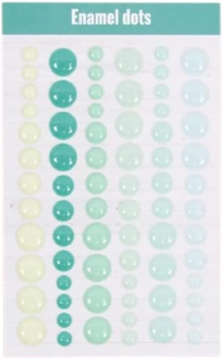Craftelier - Emalio taškeliai Mint Rainbow | Lipnios mini lipdukai su perlamutrine apdaila, skirti papuošti scrapbooking ir rankdarbių projektus | Sudėtyje yra 72 spalvoti elementai