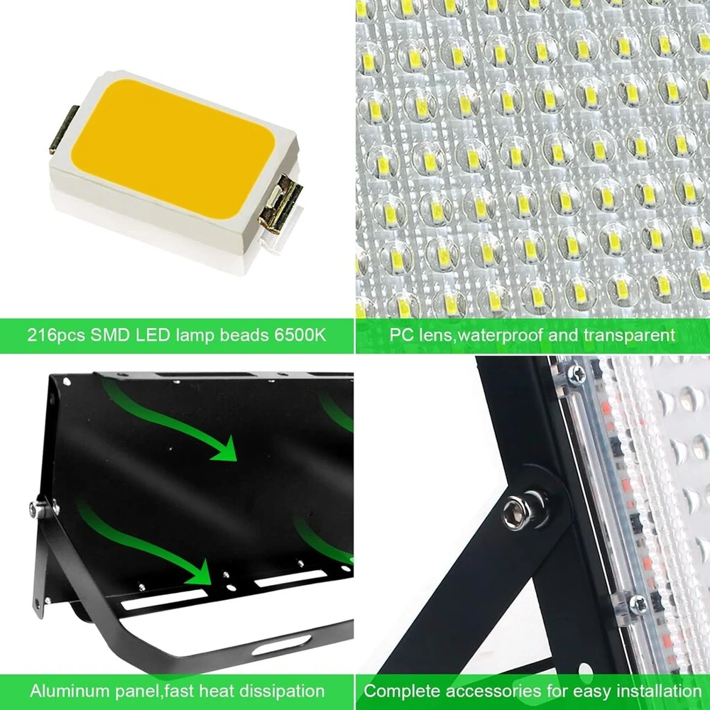 Createstar Led prožektorius 150w, 15000 lm, Ip65, šaltai balta