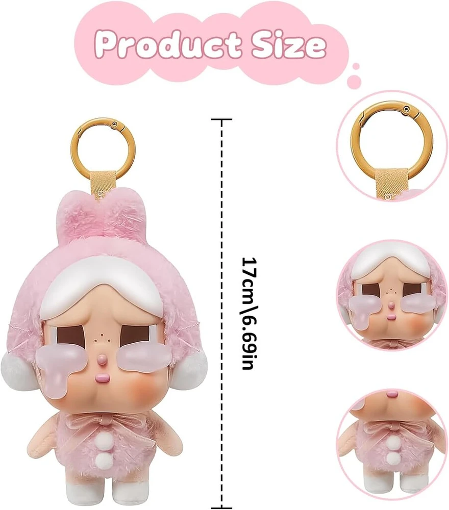 Crybaby Crying Again, 17 cm Cryings Again pliušiniai žaislai, Crybabys pliušiniai raktų pakabukai, Cry Baby lėlių pakabukas, Cryings Babies pliušinė lėlė, kimštinis žaislas lėlės pakabukas gimtadienio dovana (a)