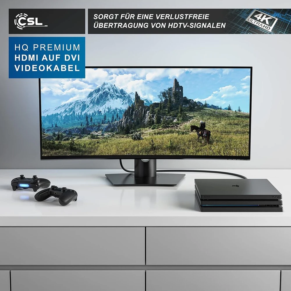 Csl Hdmi į Dvi 24+1 Dual Link didelės spartos adapterio kabelis Hdtv iki 1080p Full Hd 3d Ready