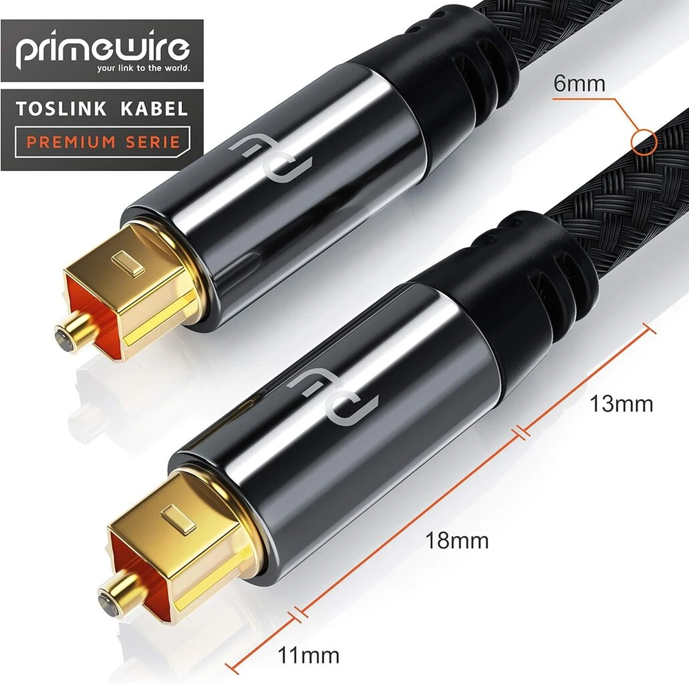 Csl - Toslink skaitmeninis kabelis - 2 m - šviesolaidinis kabelis - skaitmeninis audio kabelis Toslink į Toslink - Hifi sistema namų pramogos namų kinas soundbar Cd Dvd Mėlyna-ray grotuvas XBOX