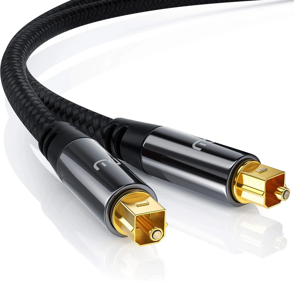 Csl - Toslink skaitmeninis kabelis - 2 m - šviesolaidinis kabelis - skaitmeninis audio kabelis Toslink į Toslink - Hifi sistema namų pramogos namų kinas soundbar Cd Dvd Mėlyna-ray grotuvas XBOX