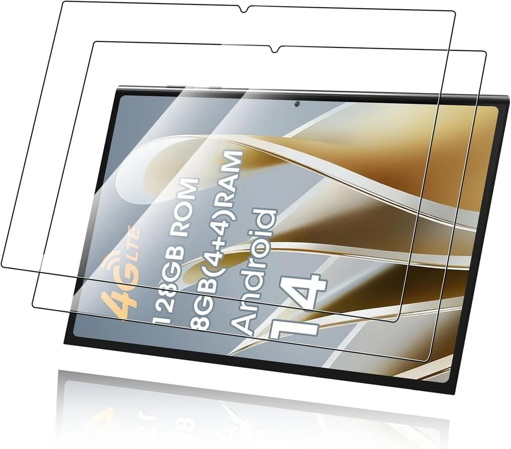 Cwowdefu ekrano apsauga, skirta android planšetiniam kompiuteriui 10.1 colio android 14 planšetiniam kompiuteriui, pilna grūdinto stiklo plėvelė, hd aiškumas, nedūžtanti, atspari įbrėžimams, neatspindinti, be burbuliukų, 2 vnt.