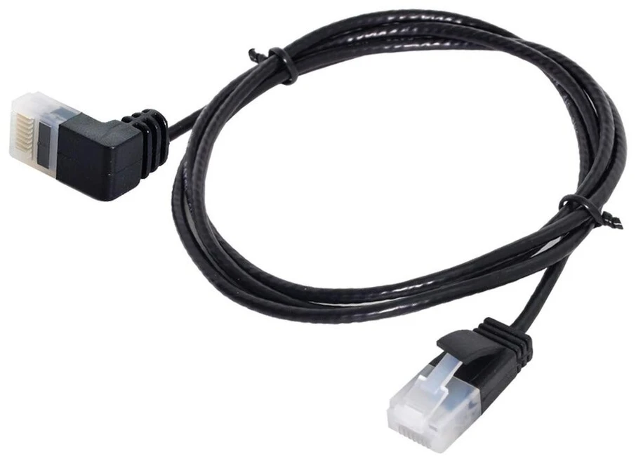 Cy 0.5m itin plonas cat6 ethernet kabelis rj45 žemyn kampu utp tinklo kabelis patch kabelis 90 laipsnių cat6a lan nešiojamam