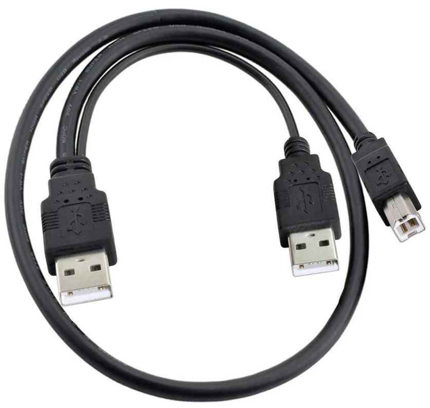 Cy dvigubas Usb 2.0 A tipo kištukas į standartinį B tipo kištuką Y kabelis 80cm spausdintuvui, skaitytuvui ir išoriniam standžiajam diskui