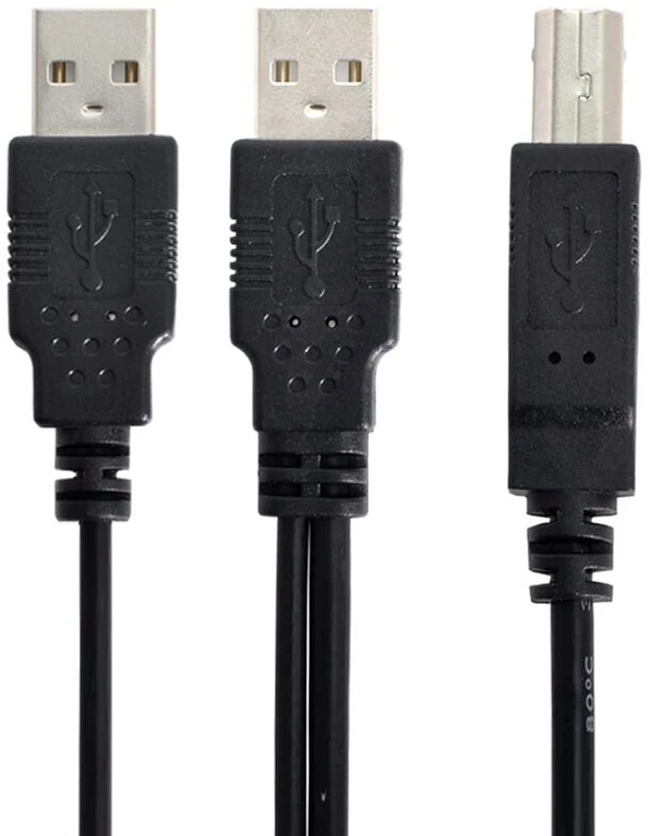 Cy dvigubas Usb 2.0 A tipo kištukas į standartinį B tipo kištuką Y kabelis 80cm spausdintuvui, skaitytuvui ir išoriniam standžiajam diskui