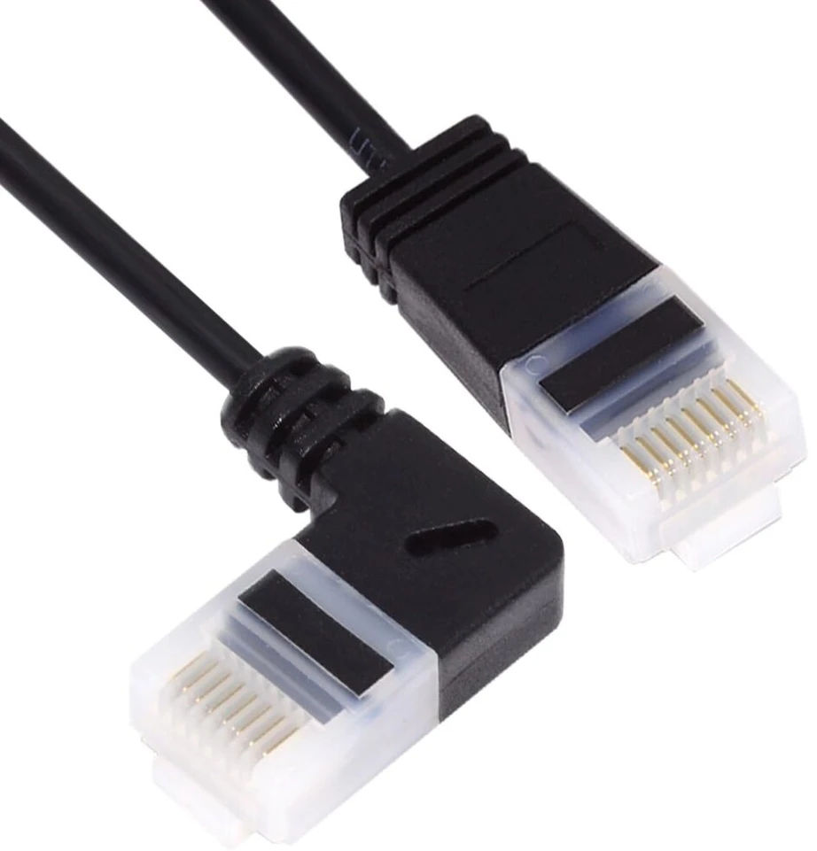 Cy itin plonas cat6 ethernet kabelis rj45 stačiu kampu utp tinklo patch kabelis 90 laipsnių cat6a lan skirtas nešiojamam